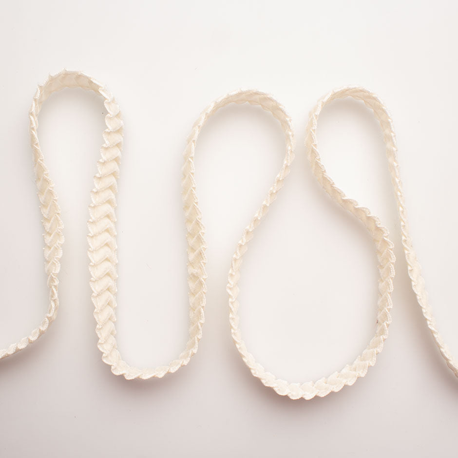 Ivory Velvet Chevron Pleated Trim