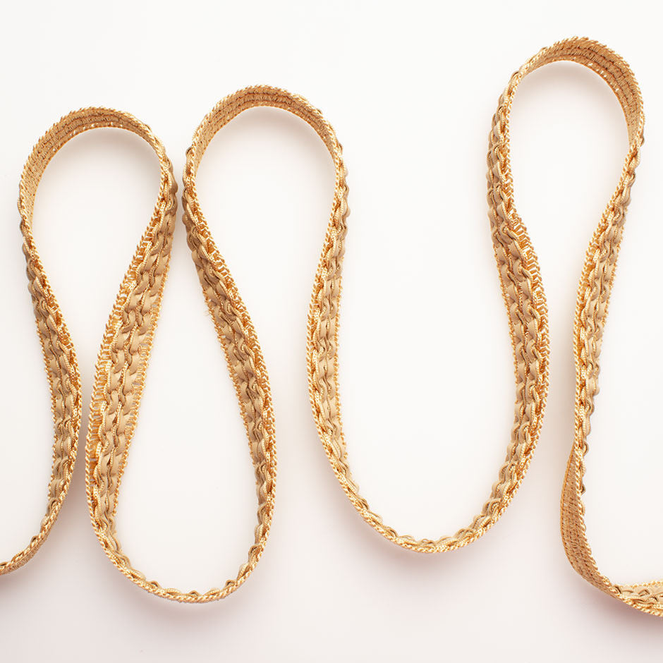 Beige Braided Leather Look Trim