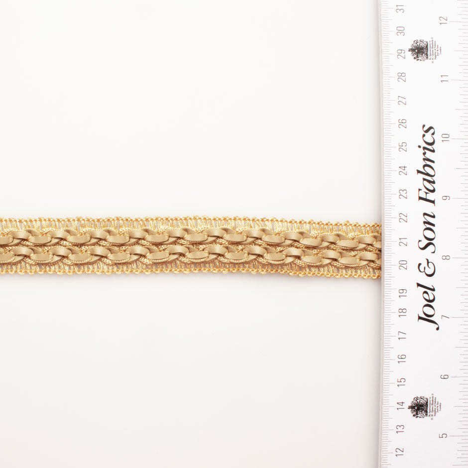 Beige Braided Leather Look Trim