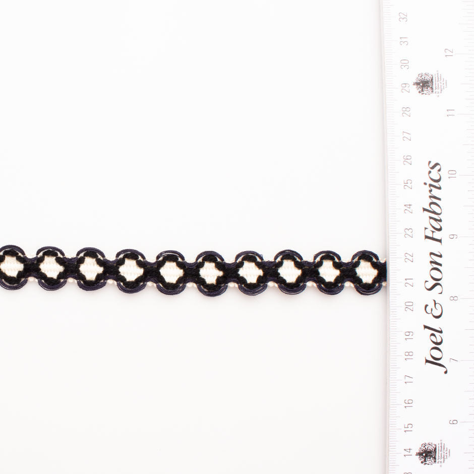 Blue, Black & Ivory Braided Trim