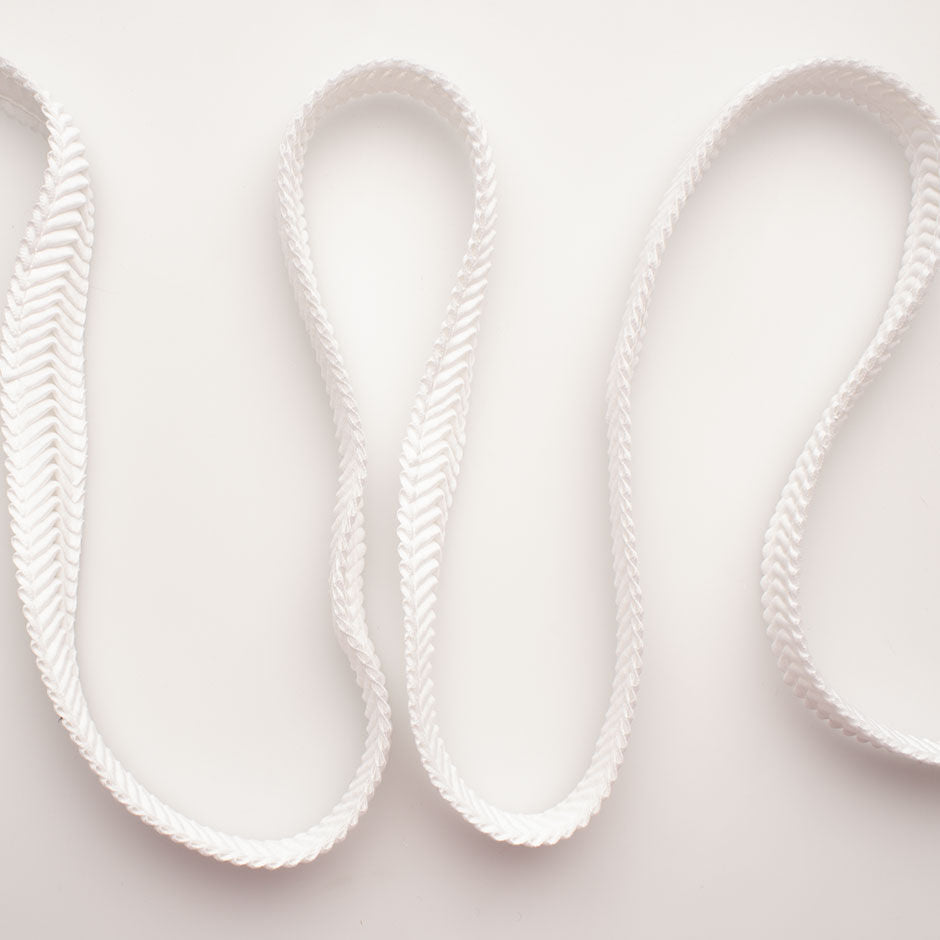 White Chevron Pleated Trim