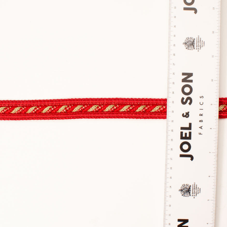 Red & Gold Metallic Wide Rope Trim
