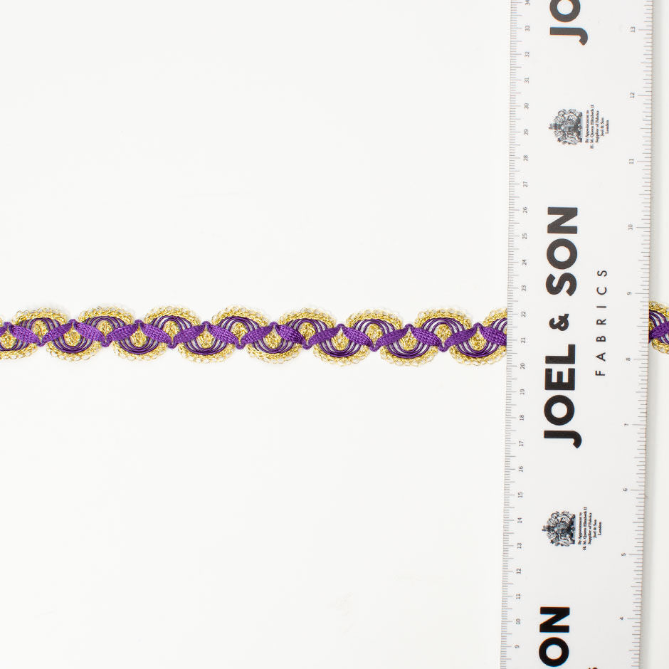 Purple & Gold Metallic Braided Trim