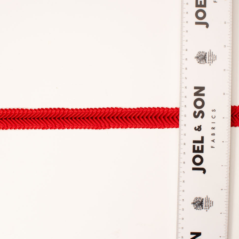 Red Pleated Chevron Ribbon Trim