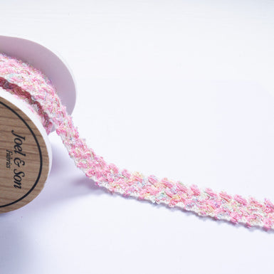 Candy Pink & Multi-Coloured Woven Trim