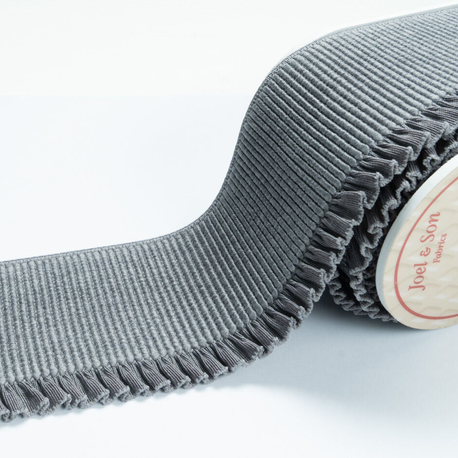 Wide Grey Ribbed Stretch Cuff Trim