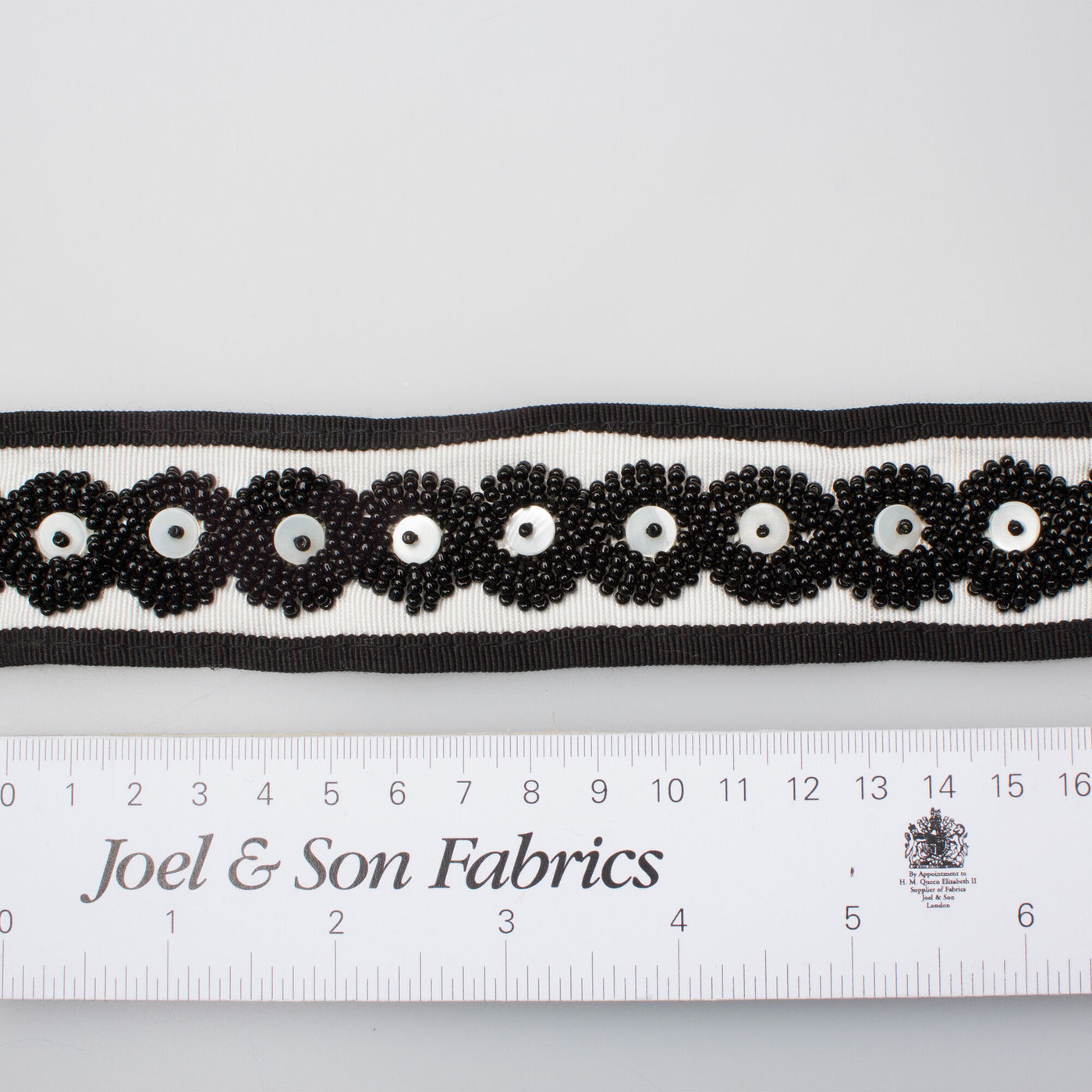 Black & Ivory Beaded Trim