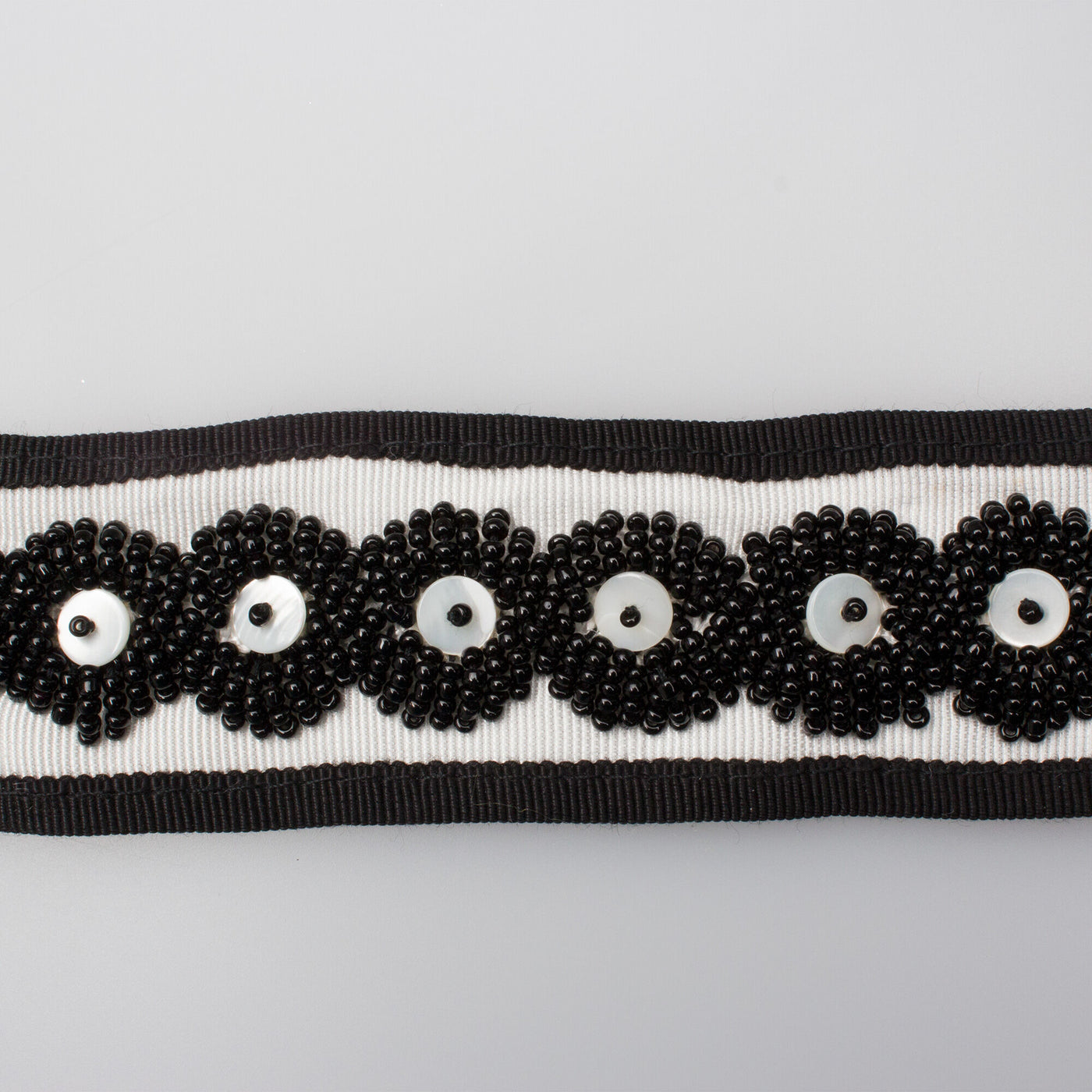 Black & Ivory Beaded Trim