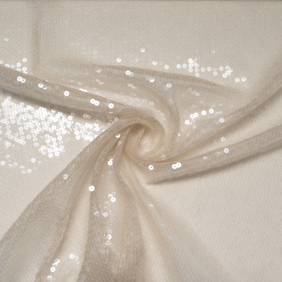 Champagne Sequinned Stretch Tulle