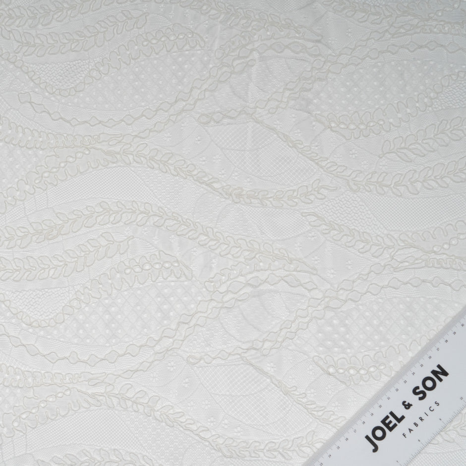 Multi Patterned White Corded Lace