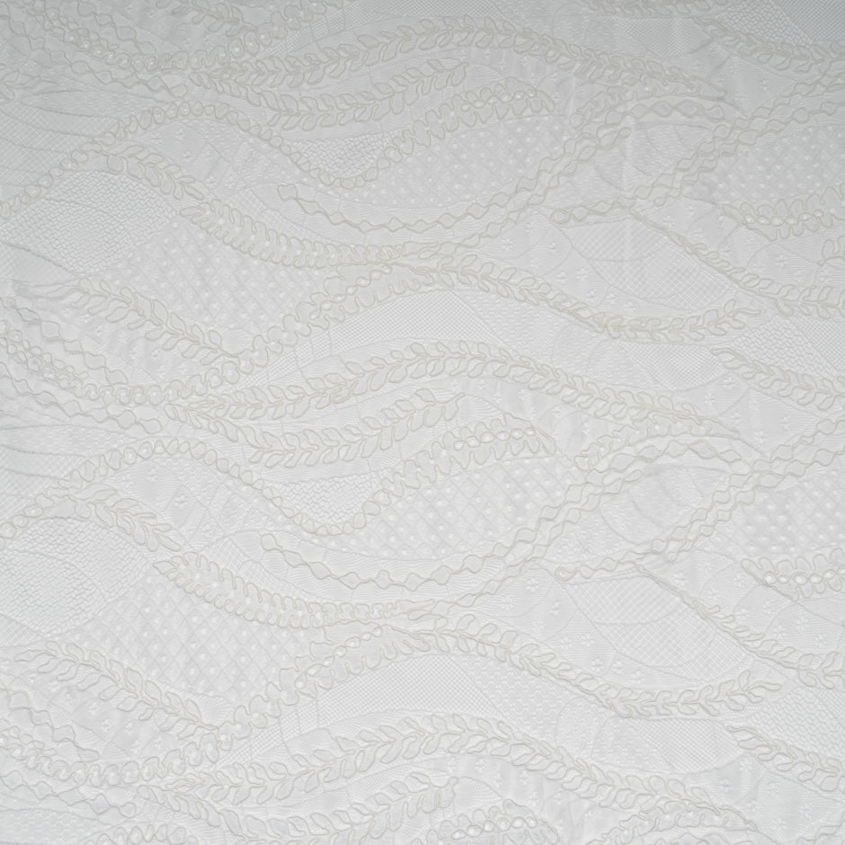 Multi Patterned White Corded Lace