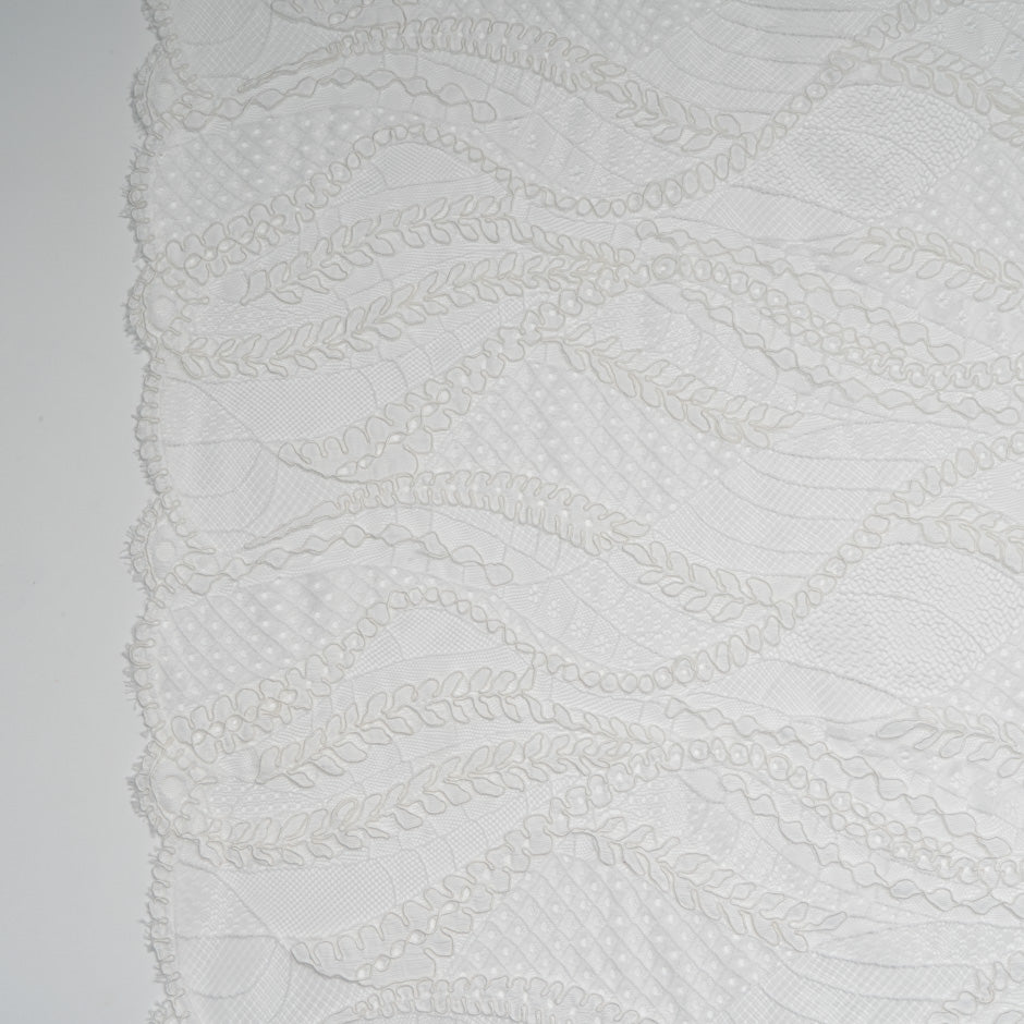 Multi Patterned White Corded Lace