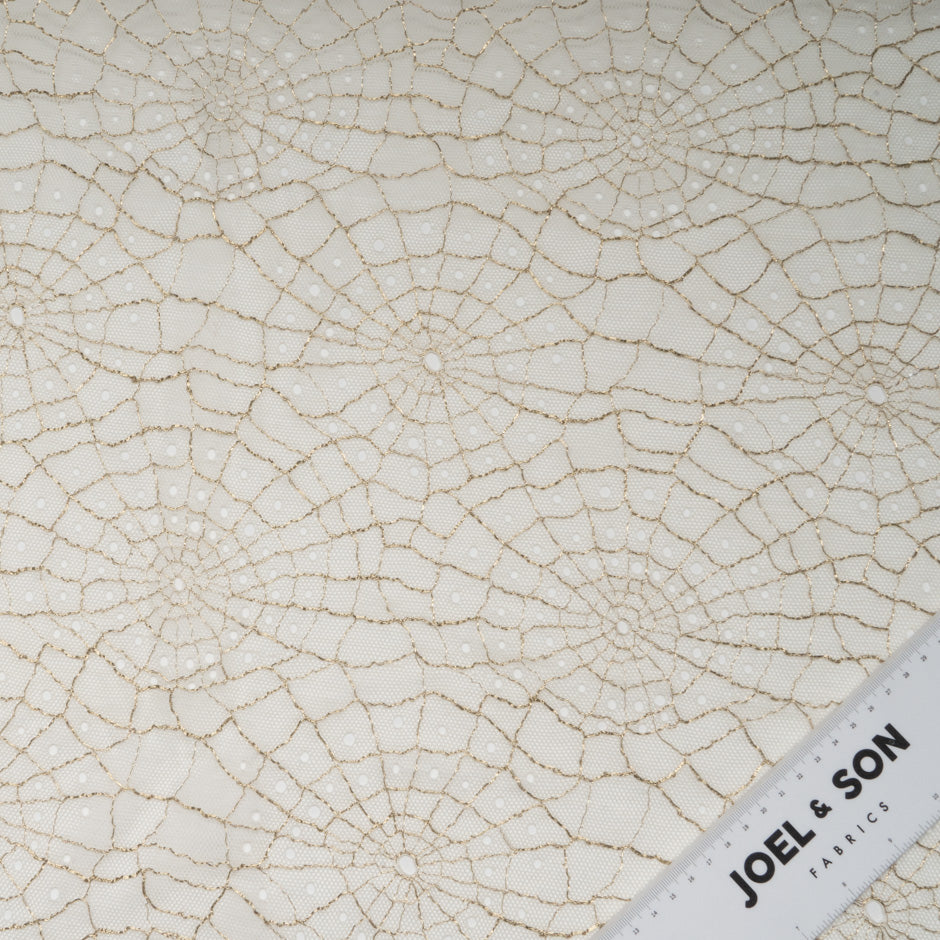 Gold 'Cobweb' Off-White Chantilly Lace