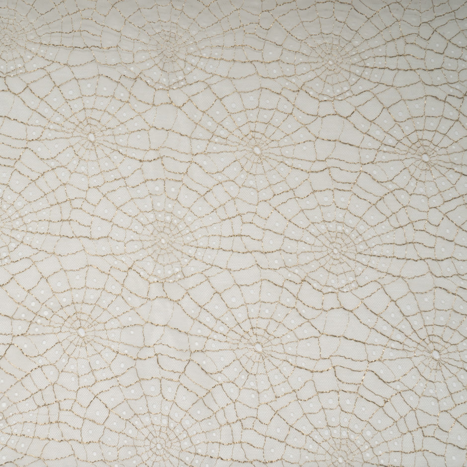 Gold 'Cobweb' Off-White Chantilly Lace