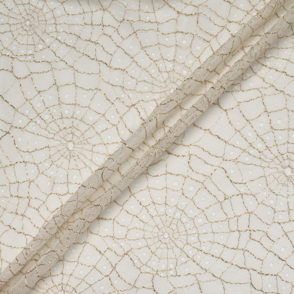Gold 'Cobweb' Off-White Chantilly Lace