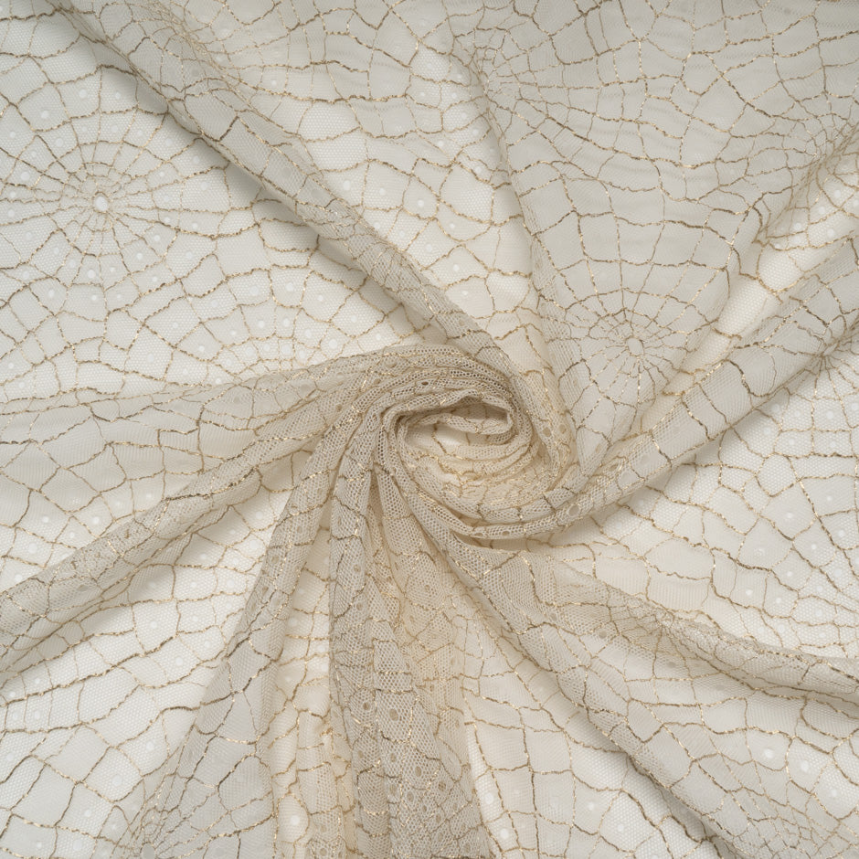 Gold 'Cobweb' Off-White Chantilly Lace