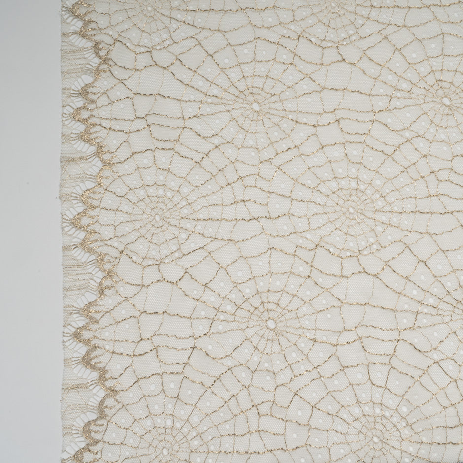 Gold 'Cobweb' Off-White Chantilly Lace