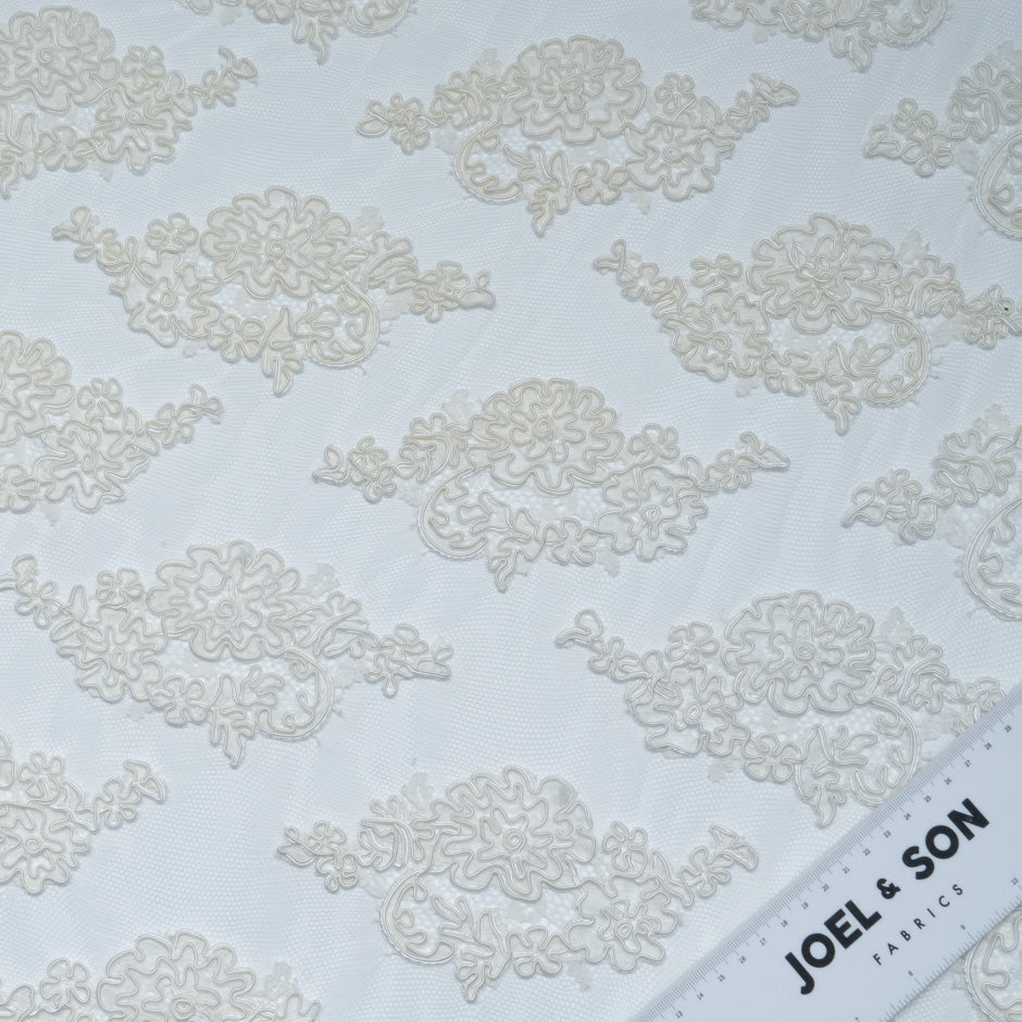 Ivory Floral Corded Lace