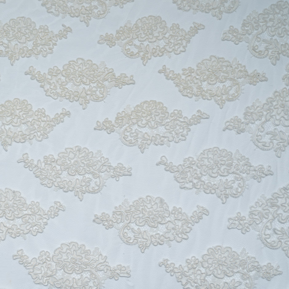 Ivory Floral Corded Lace