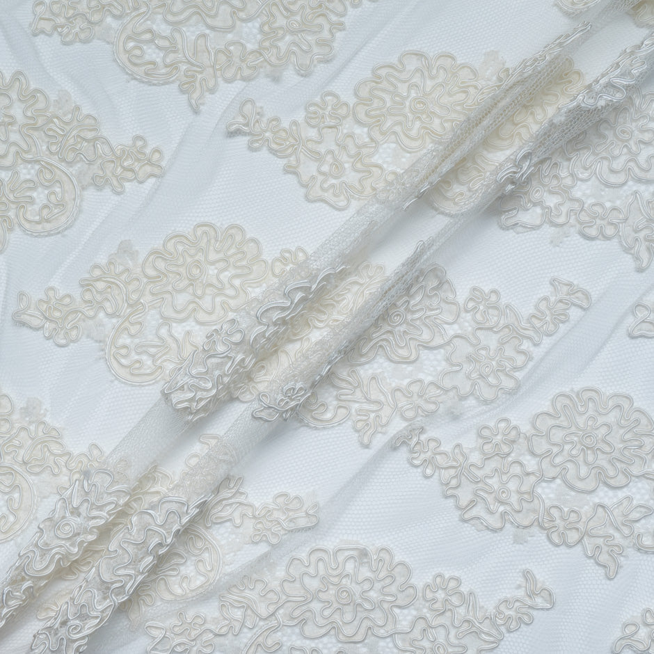 Ivory Floral Corded Lace