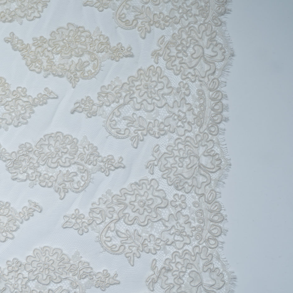 Ivory Floral Corded Lace