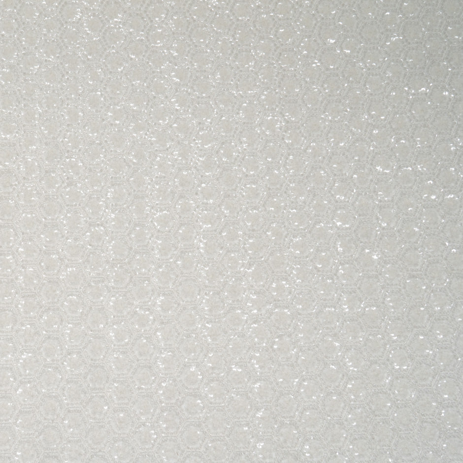 Ivory Honeycomb Hand Beaded Tulle