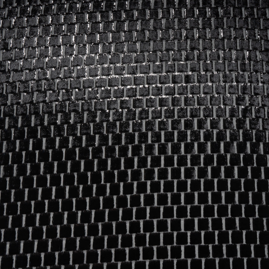 Black 'Square' Metallic Devoré Velvet