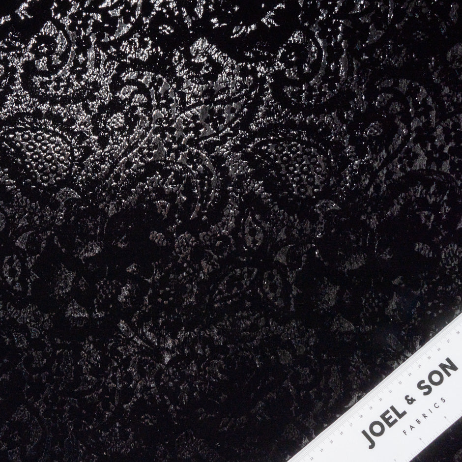 Metallic Patterned Black Velvet