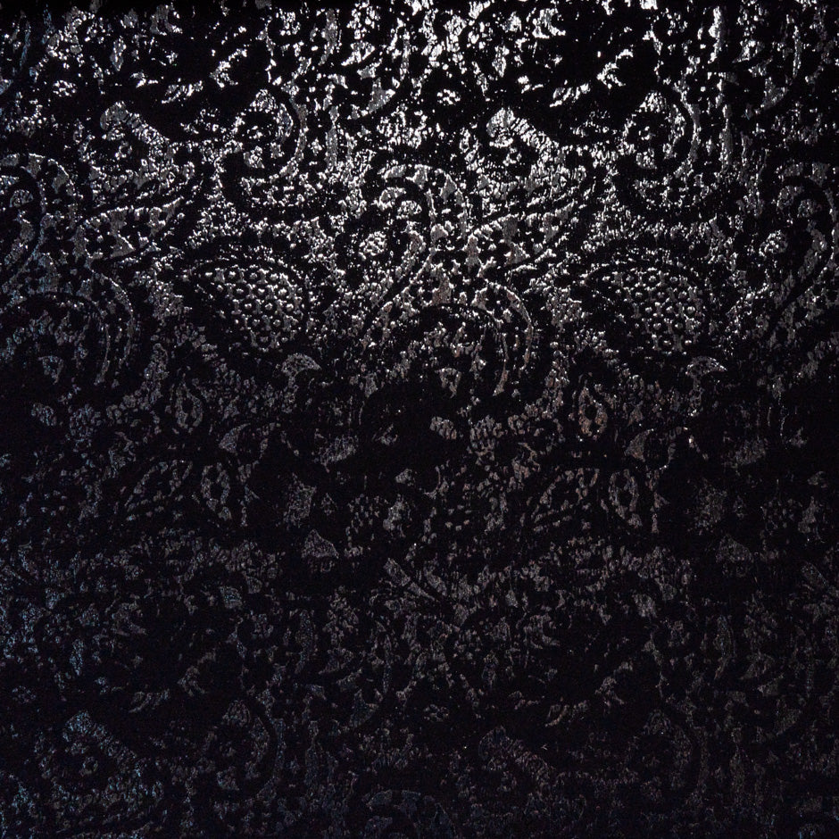 Metallic Patterned Black Velvet