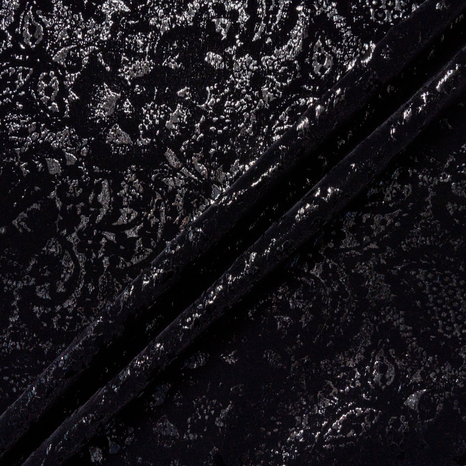 Metallic Patterned Black Velvet