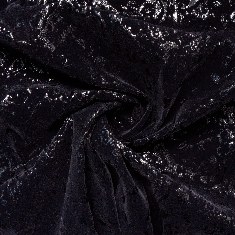 Metallic Patterned Black Velvet