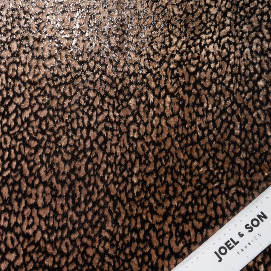 Brown/Black Metallic 'Animal' Panné Velvet