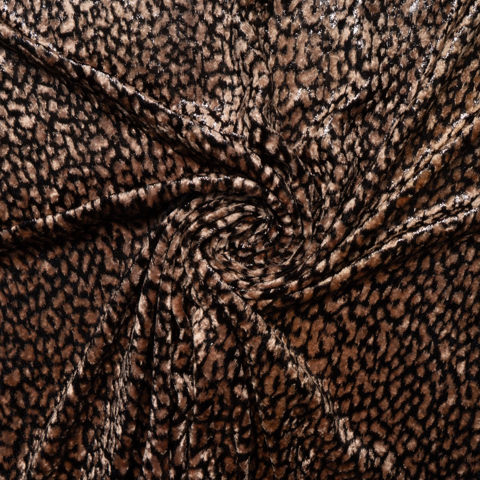 Brown/Black Metallic 'Animal' Panné Velvet