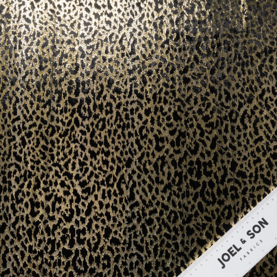 Black/Gold Metallic 'Animal' Panné Velvet