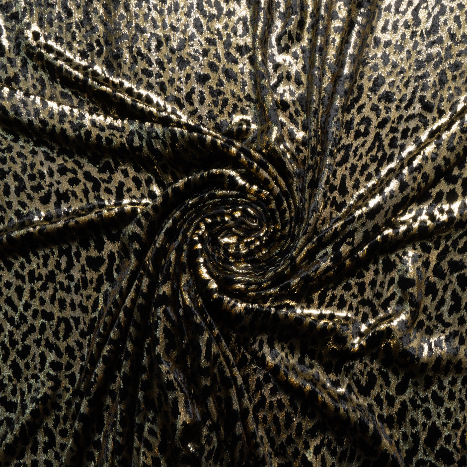Black/Gold Metallic 'Animal' Panné Velvet