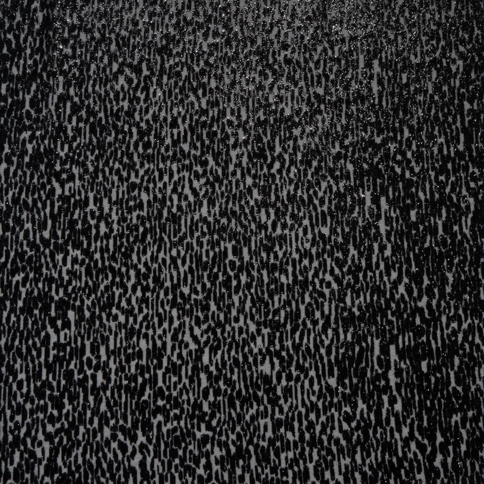 Black Abstract Metallic Devoré Velvet