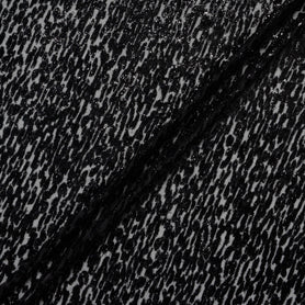 Black Abstract Metallic Devoré Velvet