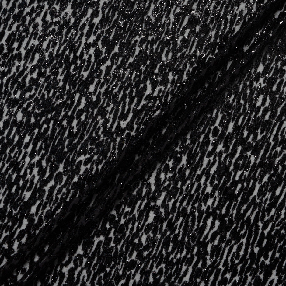 Black Abstract Metallic Devoré Velvet