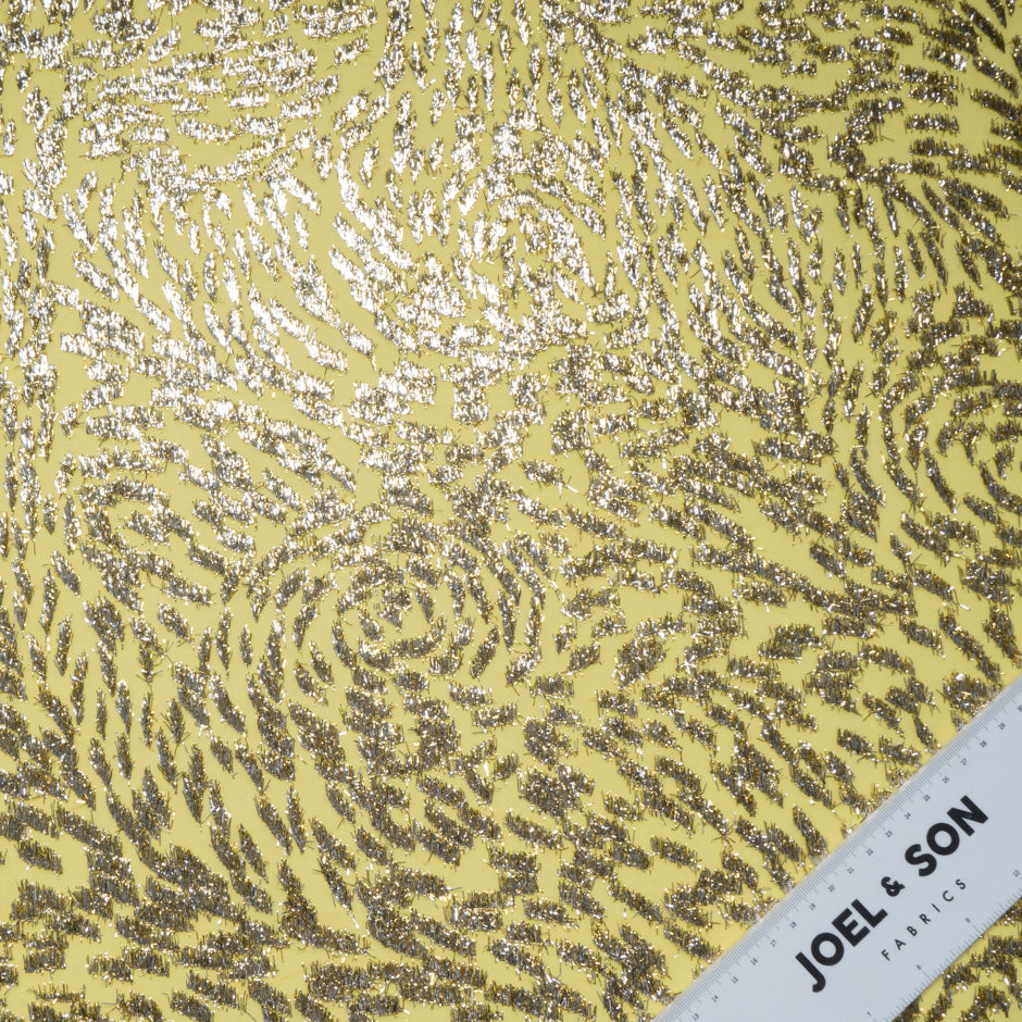 Bright Yellow 'Animal' Metallic Silk Chiffon