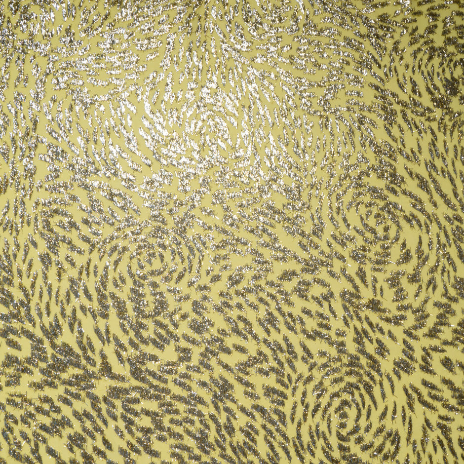Bright Yellow 'Animal' Metallic Silk Chiffon
