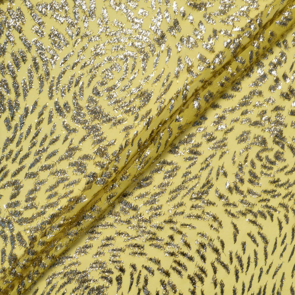 Bright Yellow 'Animal' Metallic Silk Chiffon