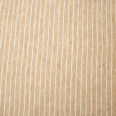 White Striped Beige Lightweight Pure Linen